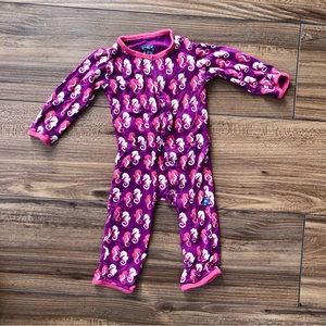 Kickee Pants snap up Size 6-12 months baby girl seahorse purple/pink